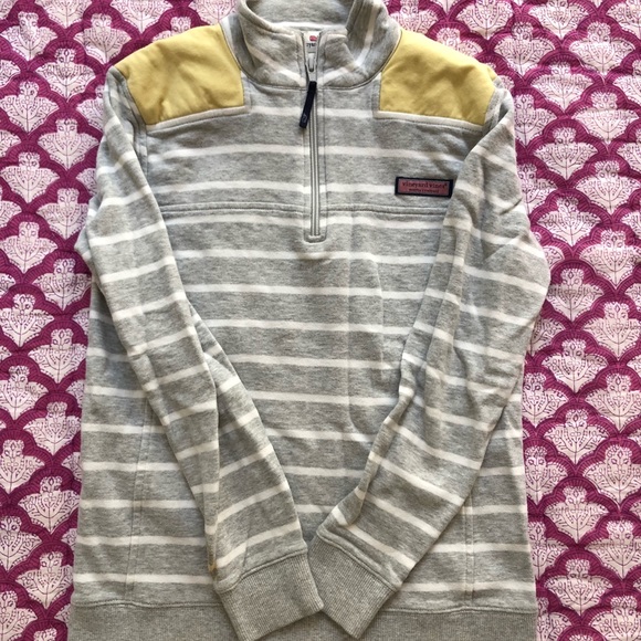 Yellow and grey stripe vineyard vines sheep shirt - Picture 3 of 3